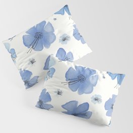 Periwinkle Blue Flower Garden Pillow Sham