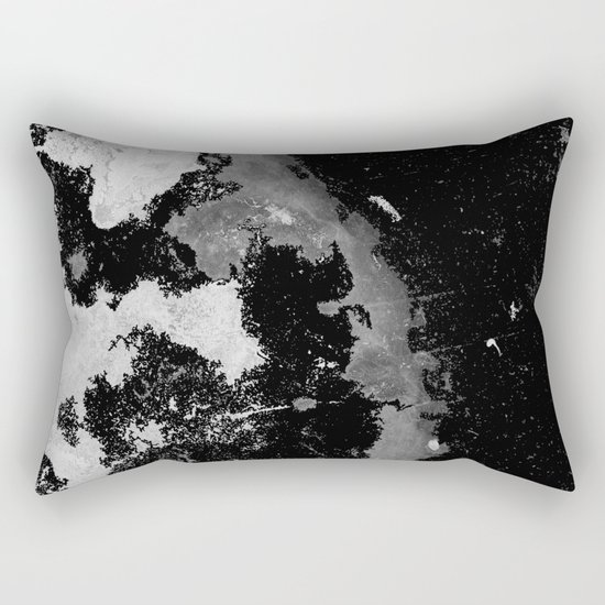 Lost In The Mystery - Abstract, black and white painting Rectangular Pillow