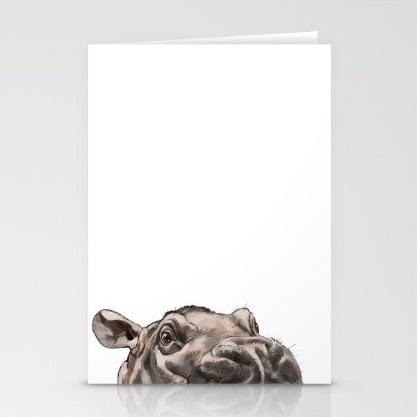 Peeking Baby Hippo Stationery Cards