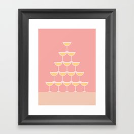 Pink Champagne Tower Framed Art Print