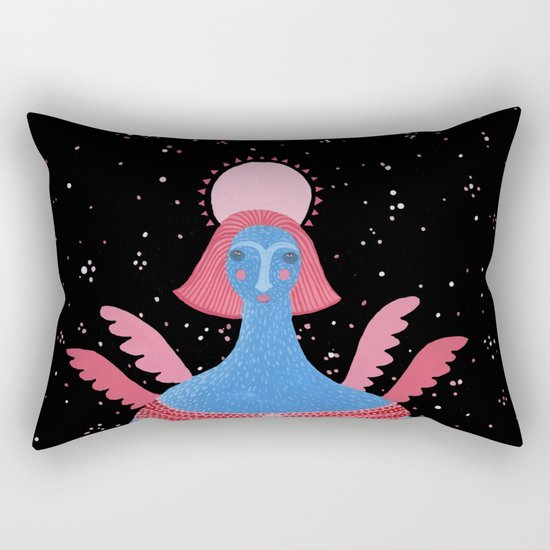 Merry Christmas! - Angel above the village Rectangular Pillow