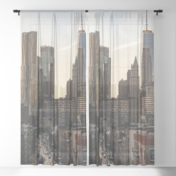 New York City | Chinatown and Skyline Sheer Curtain