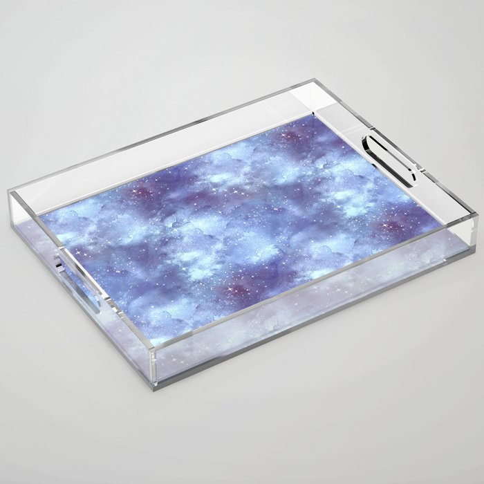 Navy Blue Galaxy Painting Acrylic Tray