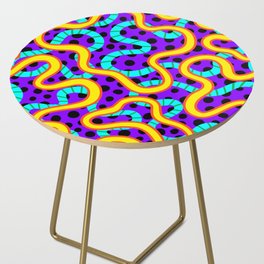 Abstract colorful neon print seamless pattern illustration Side Table