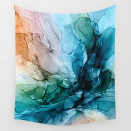 Salty Shores Abstract Painting Wall Tapestry