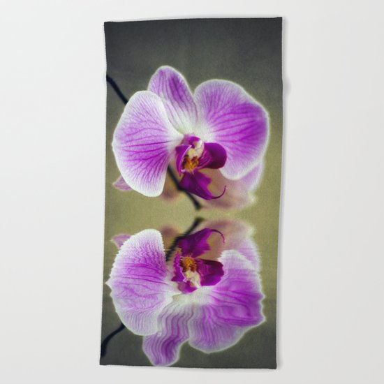 Orchid Reflections Beach Towel