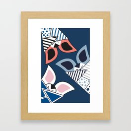 bats behavior, cute bats on navy Framed Art Print