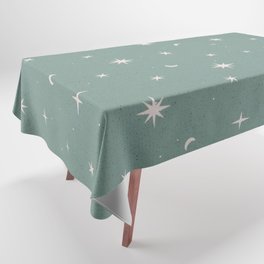 Starry night mystical sage green Tablecloth