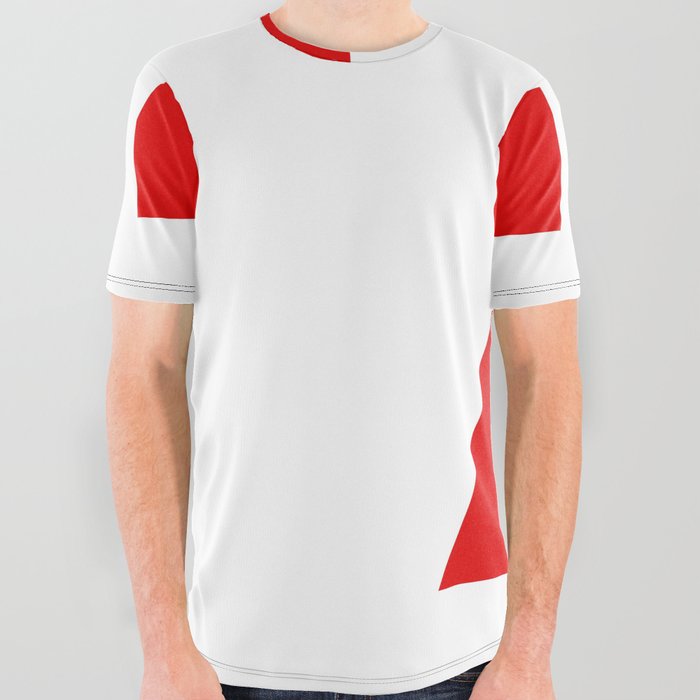 Number 7 (Red & White) All Over Graphic Tee