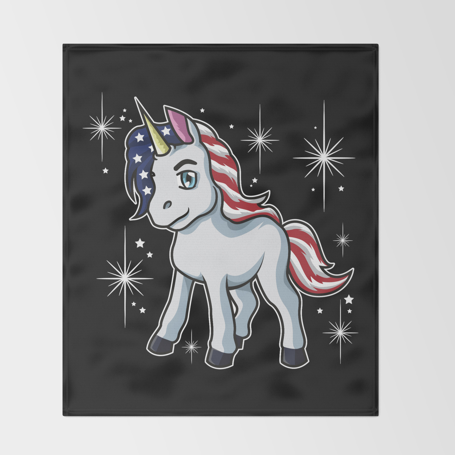 Americorn Patriotic Unicorn Independence Day Usa Throw Blanket By Anziehend Society6