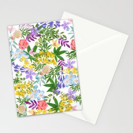 Pretty Cannabis on Pearly White Stationery Card