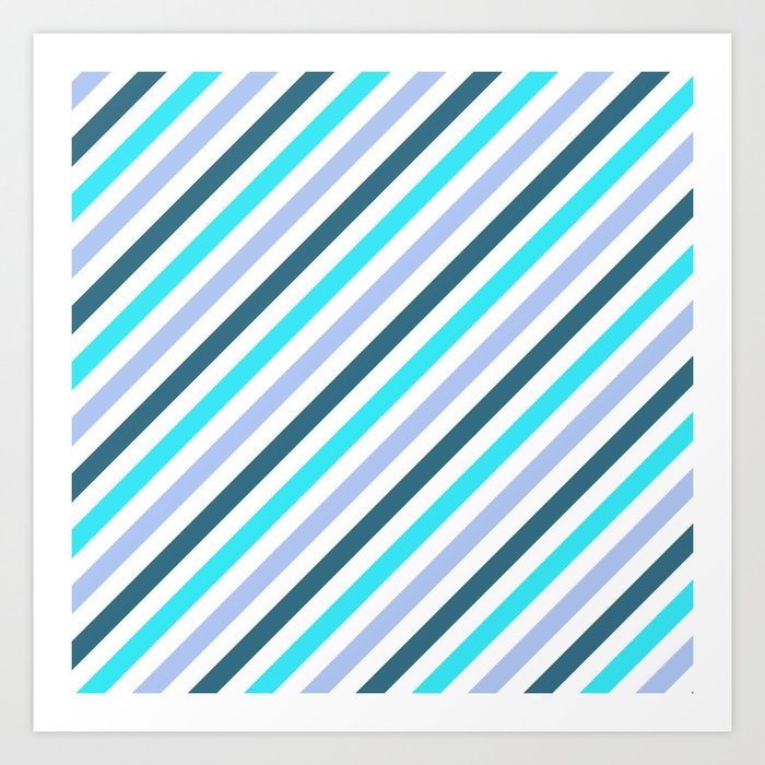 Simply Blue Stripes Art Print