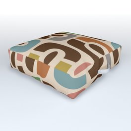 Colorful Mid-Century Modern Cosmic Abstract 383 Outdoor Floor Cushion