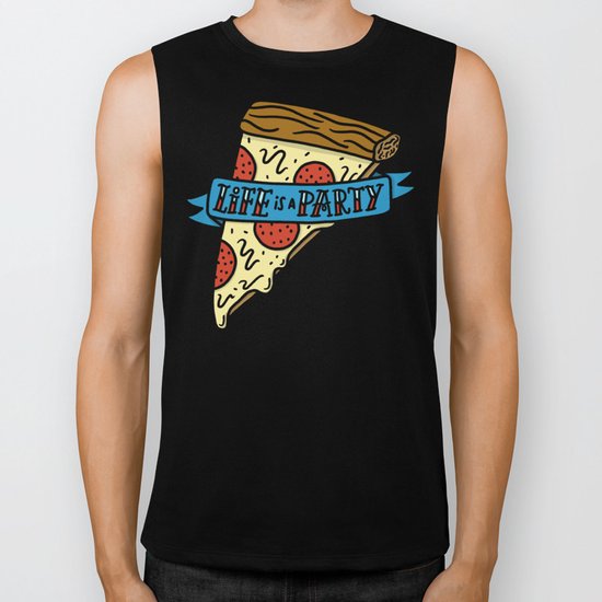 Life is a Pizza Party Biker Tank