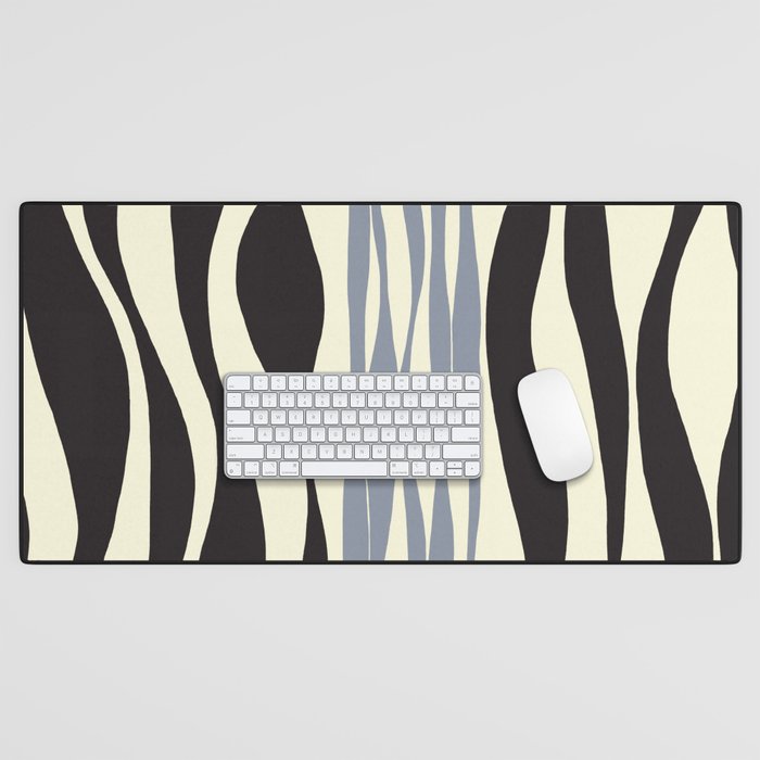 Ebb and Flow - Black, Gray and Cream Desk Mat