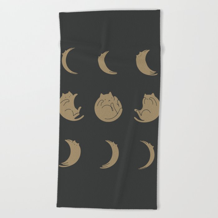 Cat Landscape 136: Cat Moon Beach Towel