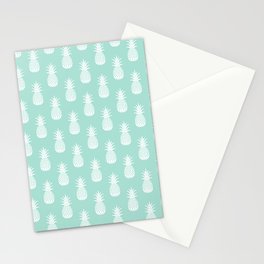 Mint Pineapple Pattern Stationery Cards