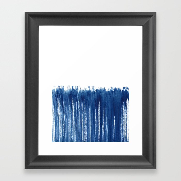 Indigo Abstract Brush Strokes | No. 5 Framed Art Print