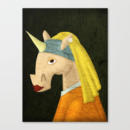 The Unicorn with the Pearl Earring Canvas Print