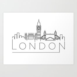Minimal London Skyline Design Art Print