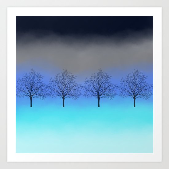 Abstract trees Art Print
