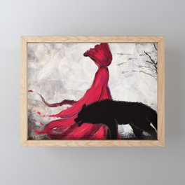 Red Riding Hood and Wolf  Framed Mini Art Print