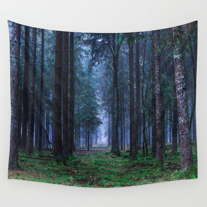 Green Magic Forest - Landscape Nature Photography Wall Tapestry