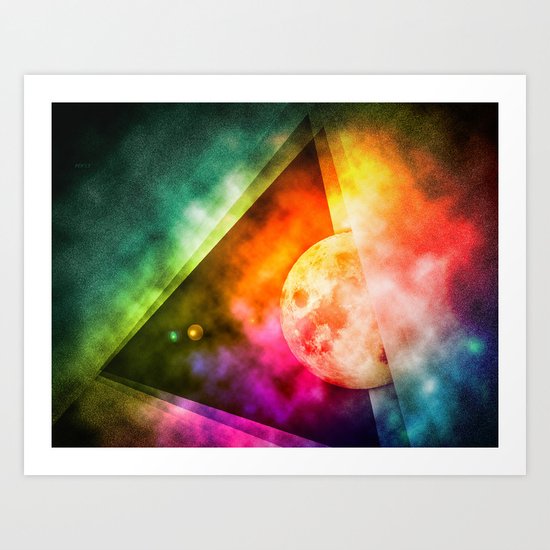 Abstract Full Moon Spectrum Art Print