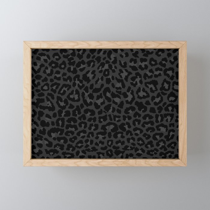 Dark abstract leopard print Framed Mini Art Print