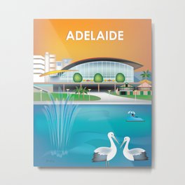 Adelaide, Australia - Skyline Illustration by Loose Petals Metal Print | Vectorart, Australia, Adelaide, Poster, Graphicdesign, Print 
