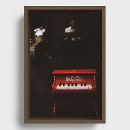 Red Piano Music Framed Canvas