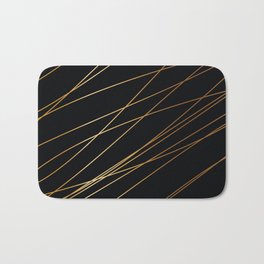 Abstract gold scribbled lines Bath Mat | Trendygoldblack, Unique, Goldstripes, Blackgold, Goldlines, Elegantgoldblack, Elegant, Blackandgold, Goldblack, Gold 