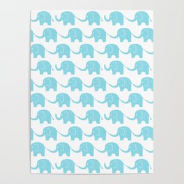 Blue Elephant Parade Poster