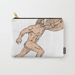 Hercules With Shield Going Forward Drawing Carry-All Pouch | Heracles, Handmade, Shield, Hercules, Moving, Cross Hatch, Greekdivinehero, Graphicdesign, Doodle, God 