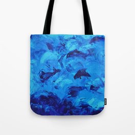 Dolphins Frolicking in the Ocean Tote Bag