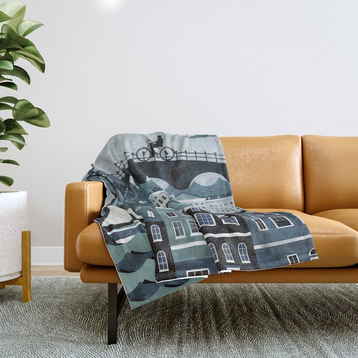 Amsterdam Travel Poster Throw Blanket