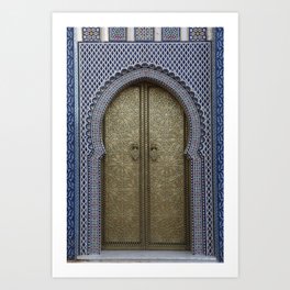 Arabic Mosaic Door gold Marokko Art Print