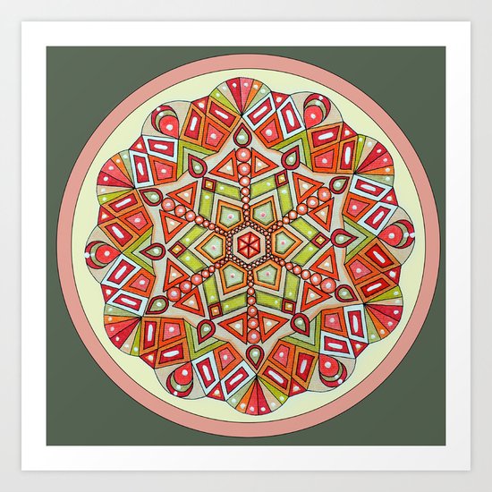 Geometric mandala Art Print