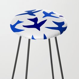Matisse cut-out birds - blue and white pattern Counter Stool