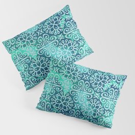 Pattern on greenish blue marble Pillow Sham