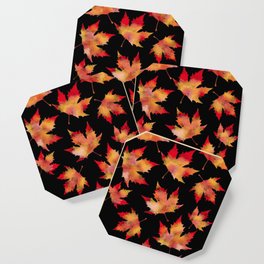 Maple leaves black Coaster