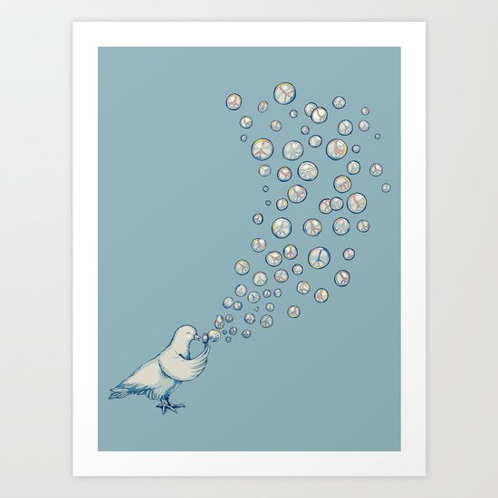 Bubbles Peace Art Print