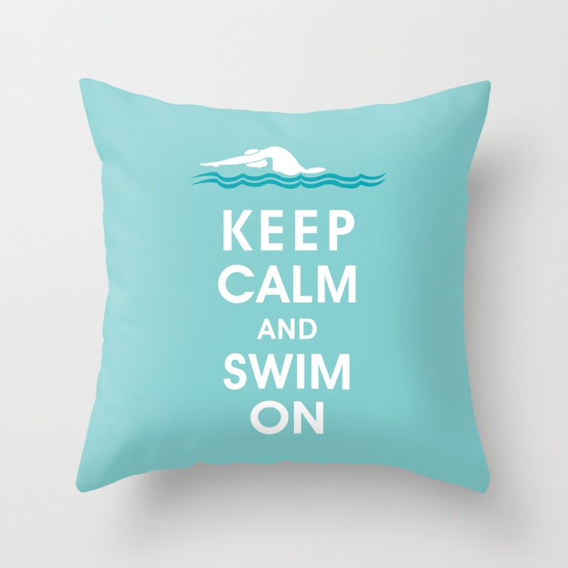 Keep Calm And Swim On For The Love Of Swimming Throw Pillow By Keepcalmshop Society6