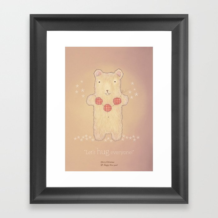 Christmas creatures- The Loving Bear Framed Art Print