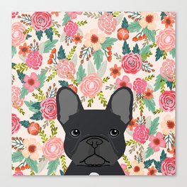 French Bulldog floral dog head cute pet gifts dog breed frenchies Canvas Print