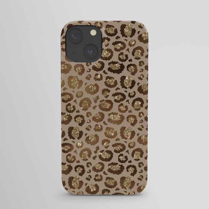 Brown & Gold Leopard Print Pattern iPhone Case