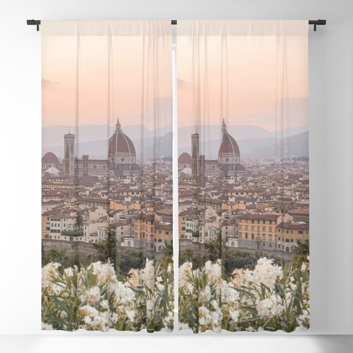 Il Duomo At Sunset Photo | Florence City View In Pastel Colors Art Print | Tuscany, Italy Travel Photography Blackout Curtain