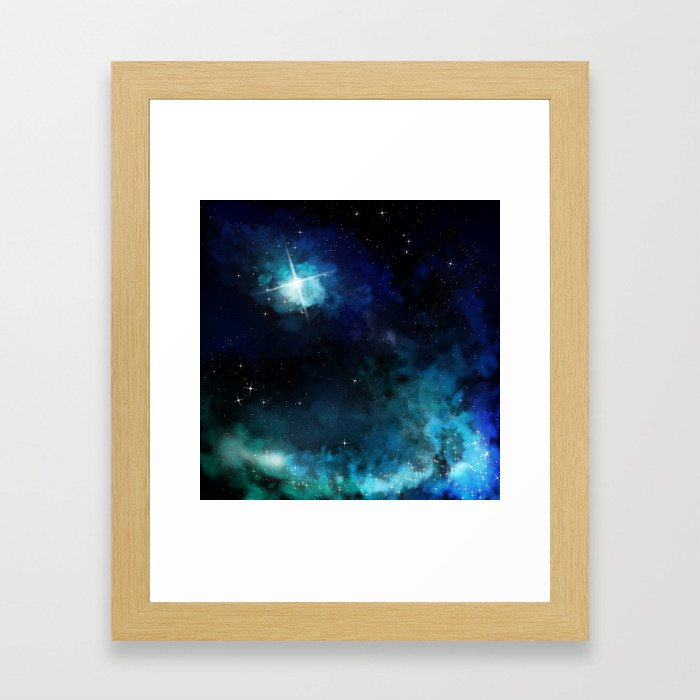 Blue Galaxy Framed Art Print