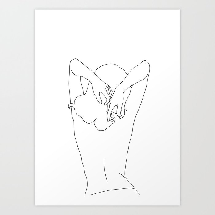 Woman S Body Line Drawing Cece Art Print By Thecolourstudy Society6