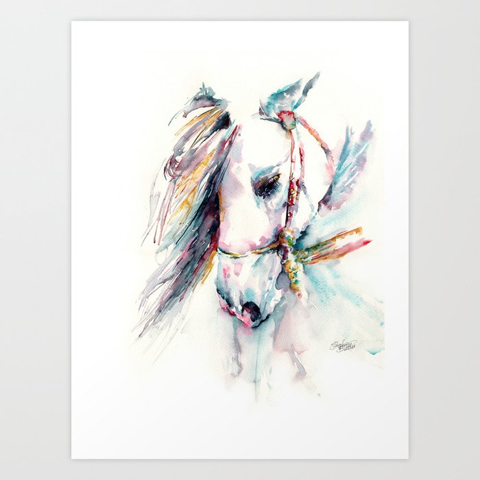 Fantasy White Horse Art Print By Stephiebutler Society6